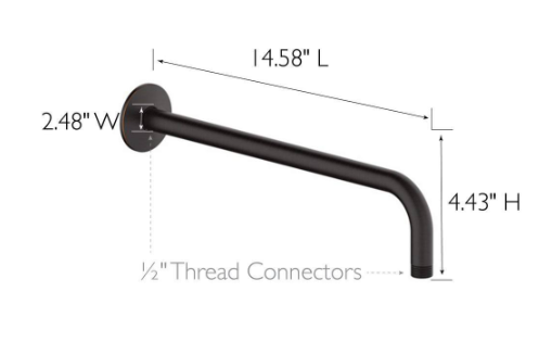 Design House 14.5 in. Wall-Mount Rain Head Shower Arm and Flange in Oil Rubbed Bronze 841494-ORB