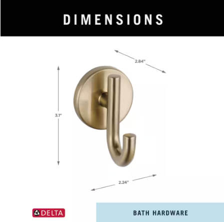Delta Trinsic Wall Mount Double Towel Hook Bath Hardware Accessory in Champagne Bronze 75935-CZ