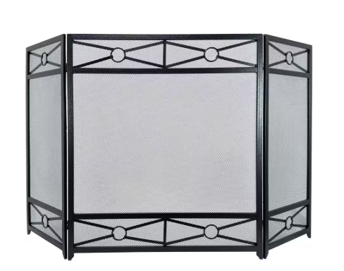 Pleasant Hearth- Sheffield 3-Panel Fireplace Screen in Vintage Iron