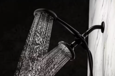 Glacier Bay- 6 -Spray Patterns with 1.8 GPM 4.5 in. Wall Mount Dual Shower Heads in Matte Black