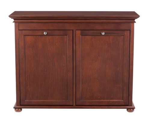Home Decorators Collection Hampton Harbor 35 in. Double Tilt-Out Hamper in Sequoia