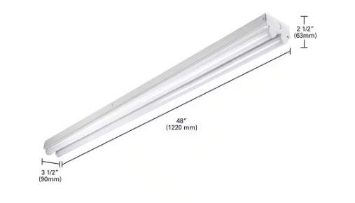 Metalux 4 ft. 2-Light Linear White Integrated LED Ceiling Strip Light with 4200 Lumens, 4000K 4ST2L4040R