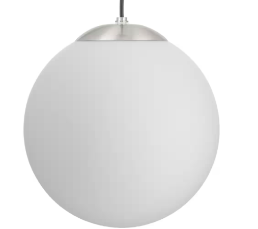 Progress Lighting - Atwell Collection Brushed Nickel and Opal Glass Globe Large Hanging Pendant Light