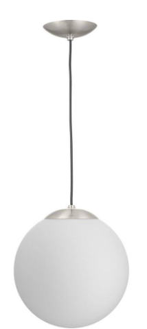 Progress Lighting - Atwell Collection Brushed Nickel and Opal Glass Globe Large Hanging Pendant Light