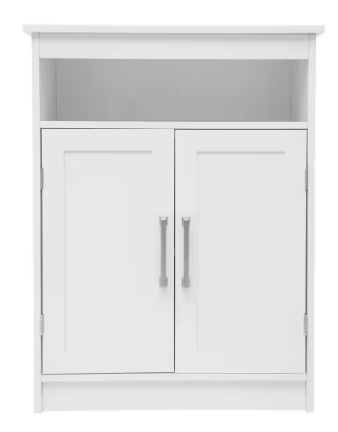 Carnegy Avenue Vega 24 in. W x 12 in. D x 32 in. H Engineered Wood Linen Freestanding Linen Cabinet in White CGA-FS-531786-WH-HD
