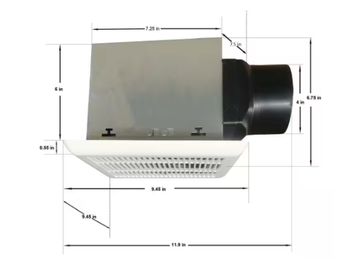 Commercial Electric 80 CFM 1.5 Sone Bathroom Exhaust Fan BPT13-14D