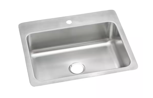 Elkay Dayton 27 in. Drop-In/Undermount Single Bowl 18-Gauge Stainless Steel Kitchen Sink Only DSESR127221