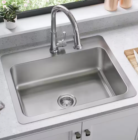 Elkay Dayton 27 in. Drop-In/Undermount Single Bowl 18-Gauge Stainless Steel Kitchen Sink Only DSESR127221