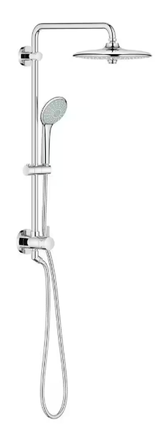 GROHE Retrofit System 260 3-Spray Patterns with 2.5 GPM 10.25 in. Wall Mount Dual Shower Heads in StarLight Chrome 27867001
