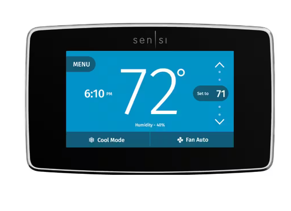 Emerson Sensi Touch 7-day Programmable Wi-Fi Smart Thermostat with Touchscreen Color Display, C-wire Required - Black ST75