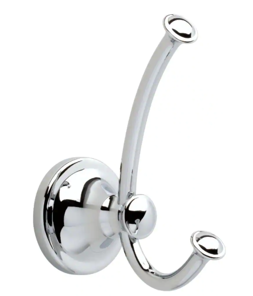 Delta Silverton Double Towel Hook Bath Hardware Accessory in Polished Chrome