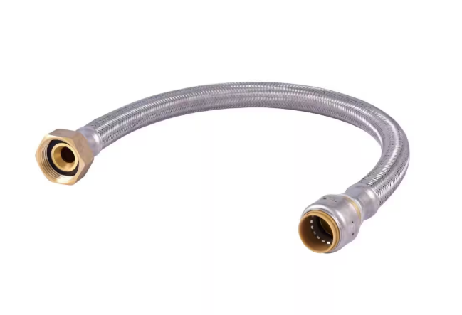 SharkBite Max 3/4 in. Push-to-Connect x 1 in. Fip x 24 in. Braided Stainless Steel Water Softener Connector UR3086FX24