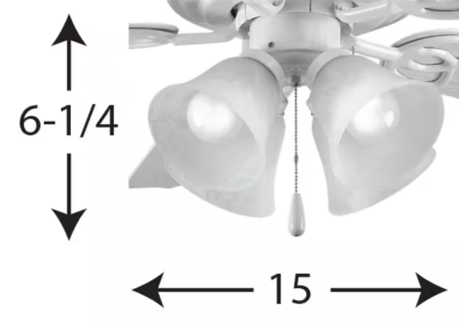 Progress Lighting Fan Light Kits Collection 4-Light White Ceiling Fan Light Kit P2610-30WB