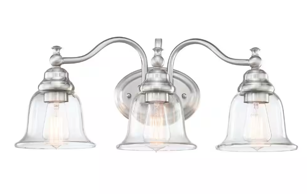 Hukoro 22.83 in. 3-Light Brushed Nickle Vanity Light F47343-VL-BN