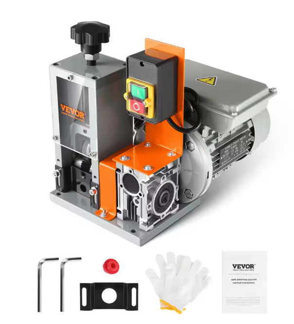 VEVOR Automatic Wire Stripping Machine 0.06in. to 0.98in. Electric Motorized Cable Stripper Peeler 180W 60 ft./min for Copper