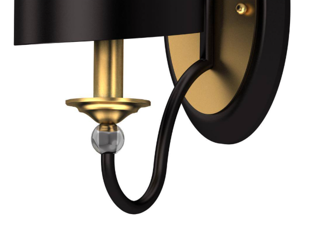 Volume Lighting 1-Light Antique Bronze & Antique Gold Candelabra Wall Sconce with Metal Shade V3201-92