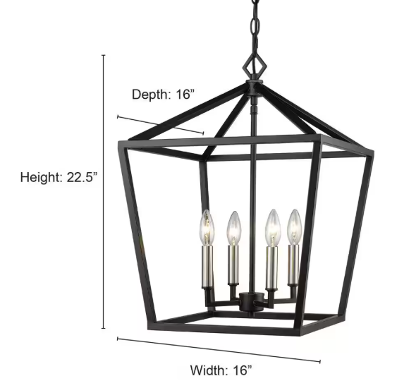 Millennium Lighting 16 in. 4-Light Modern Gold Pendant 3244-MG