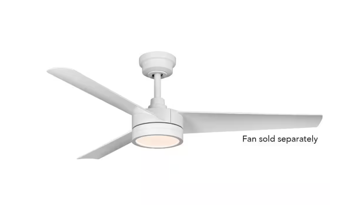 Hampton Bay Titan Matte White Color Changing Integrated LED Ceiling Fan Light Kit 52492