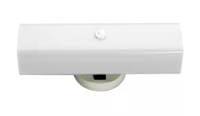 SATCO Nuvo 14 in. 2-Light White Vanity Light with White Channel Glass Shade SF77/087