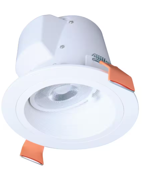 HALO 6 in. Selectable CCT 2700K to 5000K Integrated LED White Recessed Light, Sloped Ceiling Trim, LED direct mount module RLS6159FS1EWHDMR