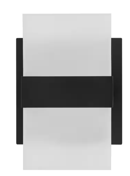 Home Decorators Collection- Alberson 2-Light Matte Black Integrated LED Indoor Wall Sconce Vanity Light Bar