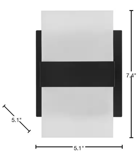 Home Decorators Collection- Alberson 2-Light Matte Black Integrated LED Indoor Wall Sconce Vanity Light Bar