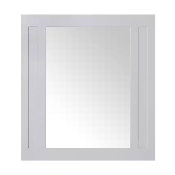 Aberdeen 33 in. W x 36 in. H Rectangular Framed Wall Mount Bathroom Vanity Mirror in Dove Gray
