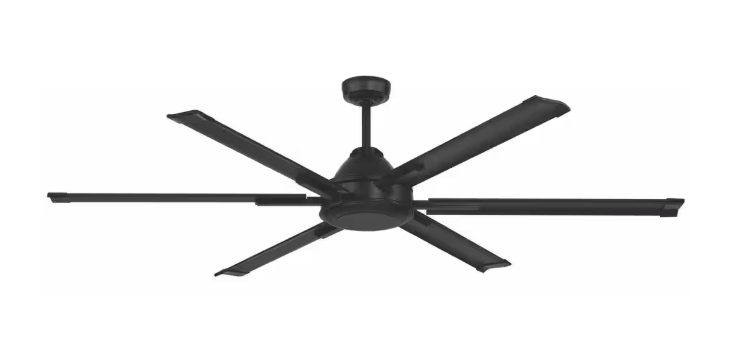 Commercial Electric High Velocity 6 ft. Indoor/Outdoor Matte Black Ceiling Fan with Wall Control Included AK366B-MBK