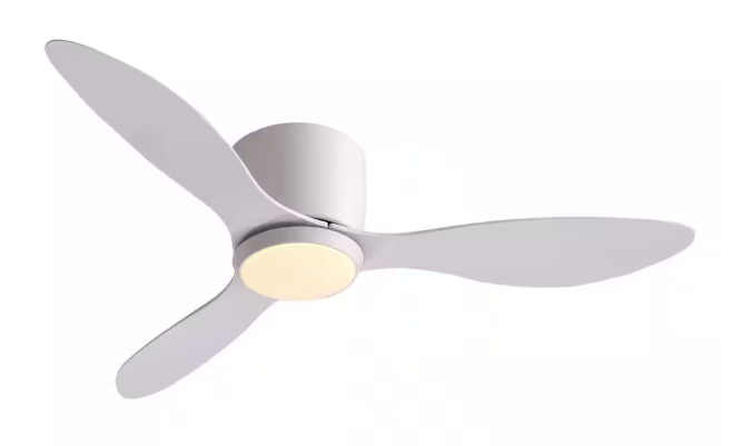 WDETR 42 in. Smart Indoor White Low Profile 3 Blades Ceiling Fans with Lights with Remote Included SPM-1162-01