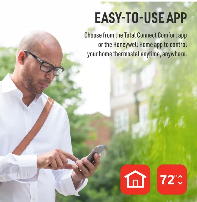 Honeywell - Wi-Fi 7-Day Programmable Smart Thermostat with Digital Backlit Display
