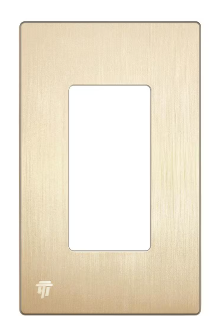 ENERLITES Elite 4.68 in. H x 2.93 in. L, Brushed Gold 1-Gang Screwless Decorator Wall Plate SI8831-BGD