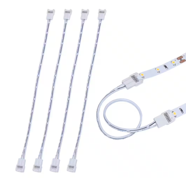 Armacost Lighting SureLock White LED Tape Light Wire Lead Connector Cord (5-Pack) 560724