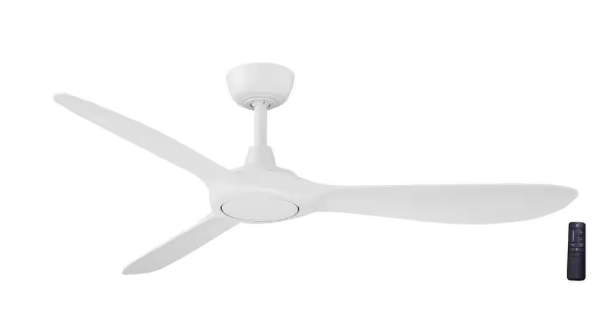 HDC - Tager 52 in. Smart Indoor/Outdoor Matte White Ceiling Fan without Light with Remote Powered by Hubspace