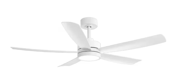 Breezary Blaine 52 in. Integrated LED Indoor White Ceiling Fan with Light and Remote Control Included 24028-AW