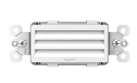 Legrand radiant 125-Volt Horizontal Step Night Light Decorator Duplex Outlet, White NTLHORZWCC6
