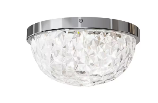 Artika Carat 13 in. Modern Chrome Integrated LED Flush Mount Light Ceiling Light FM-CA