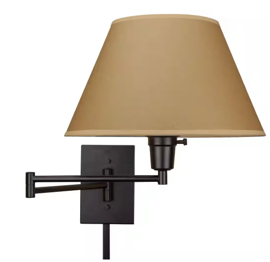 Kira Home Cambridge 13 in. 1-Light Black 150-Watt Transitional Wall Sconce with Opaque Paper Shade, No Bulb Included RV-W22-227489