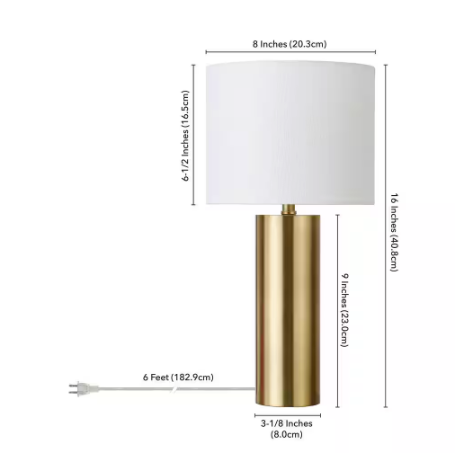 Meyer&Cross York 16 in. Brass Finish Mini Lamp with Fabric Shade ML2151