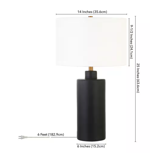 Meyer&Cross Carlina 25 in. Matte Black Table Lamp TL0769