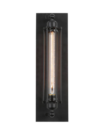 LNC Farmhouse Matte Black Rectangle Wall Lamp 1-Light Industrial Sconce for Ambiance in Living Dining Room Kitchen Corridor A02251