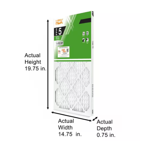 HDX 15 in. x 20 in. x 1 in. Standard Pleated Air Filter FPR 5, MERV 8 (3-Pack) HDX3P5-011520