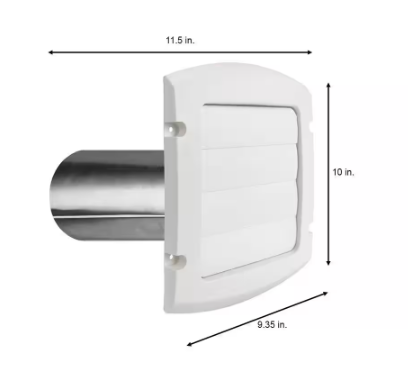 Everbilt 6 in. Louvered Exhaust Hood in White