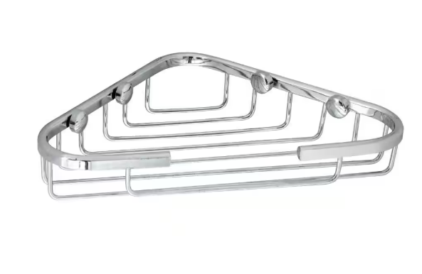 MODONA Large 6 in. x 6 in. Stainless Steel Corner Soap Basket in Polished Chrome SSSB03-A