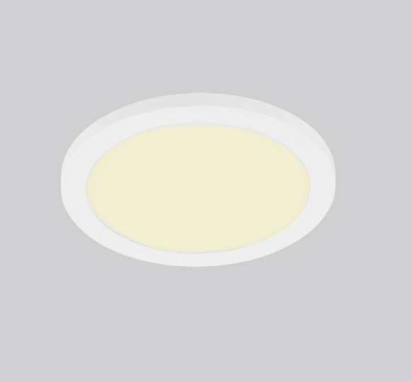 Eglo Trago 8.86 in. W x 0.51 in. H White Integrated LED Flush Mount Ceiling Light with White Acrylic Shade 203646A