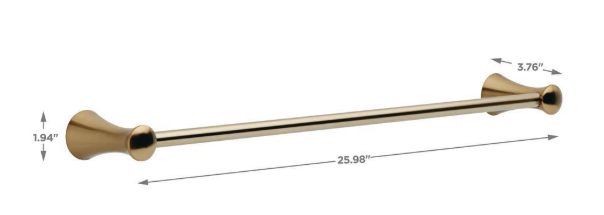 Delta Lahara 24 in. Wall Mount Towel Bar Bath Hardware Accessory in Champagne Bronze 73824-CZ