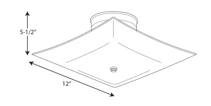12 in. 2-Light White Flush Mount with Square White Glass