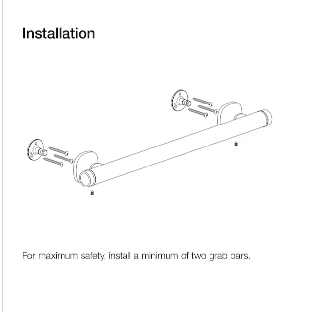 KOHLER Ealing 16-in Polished Chrome Wall mount ADA Compliant Grab Bar ( 500-lb Weight Capacity )