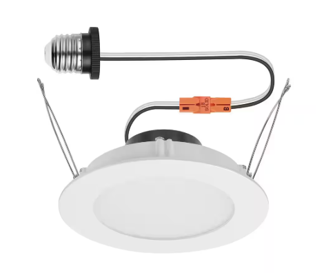 Commercial Electric Integrated LED 6-inch Retro Fit Ultra Slim Selectable Color Recessed Light, White, Energy Star, Title 20, Wet Rated 92012