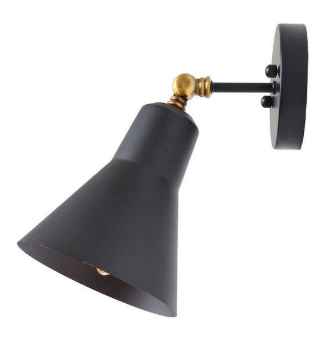 LNC Modern Black and Brass 1-Light Swivel Wall Sconce with Bell Metal Shade Industrial Wall Light Transitional Wall Lamp VZZF2EHD12807I5