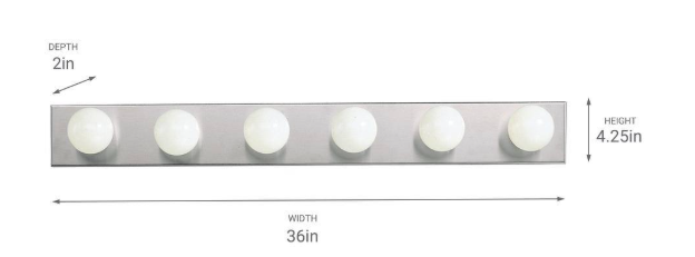 KICHLER Independence 36 in. 6-Light Brushed Nickel Traditional Bathroom Vanity Light 626NI